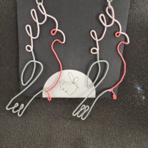 pink white and grey galah earrings