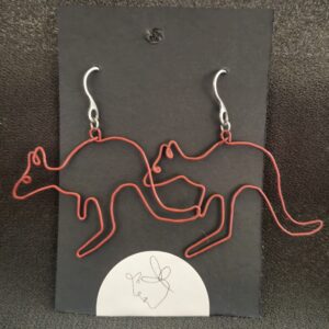brown wire kangaroo earrings