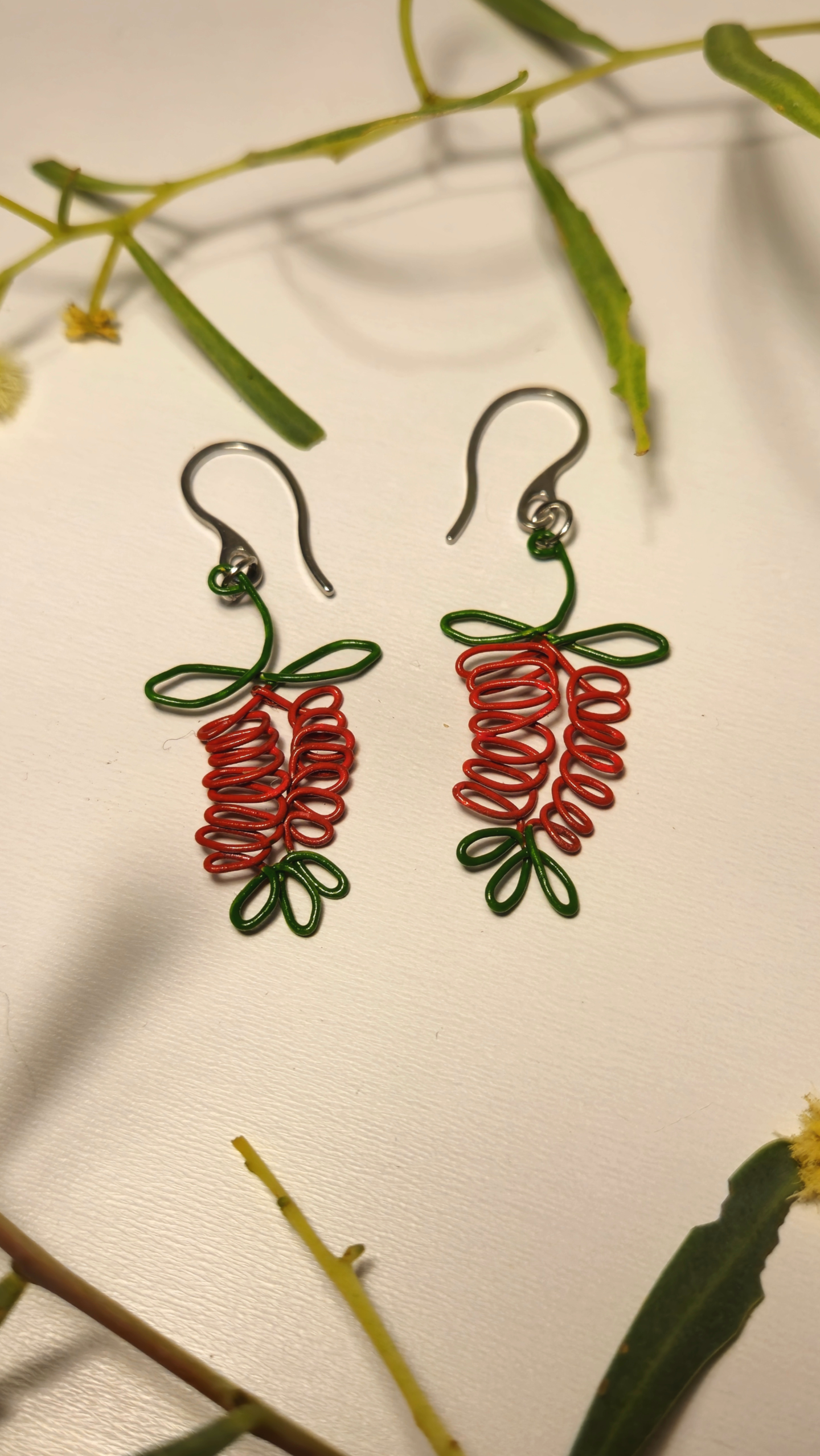 Wire Bottle Brush Earrings
