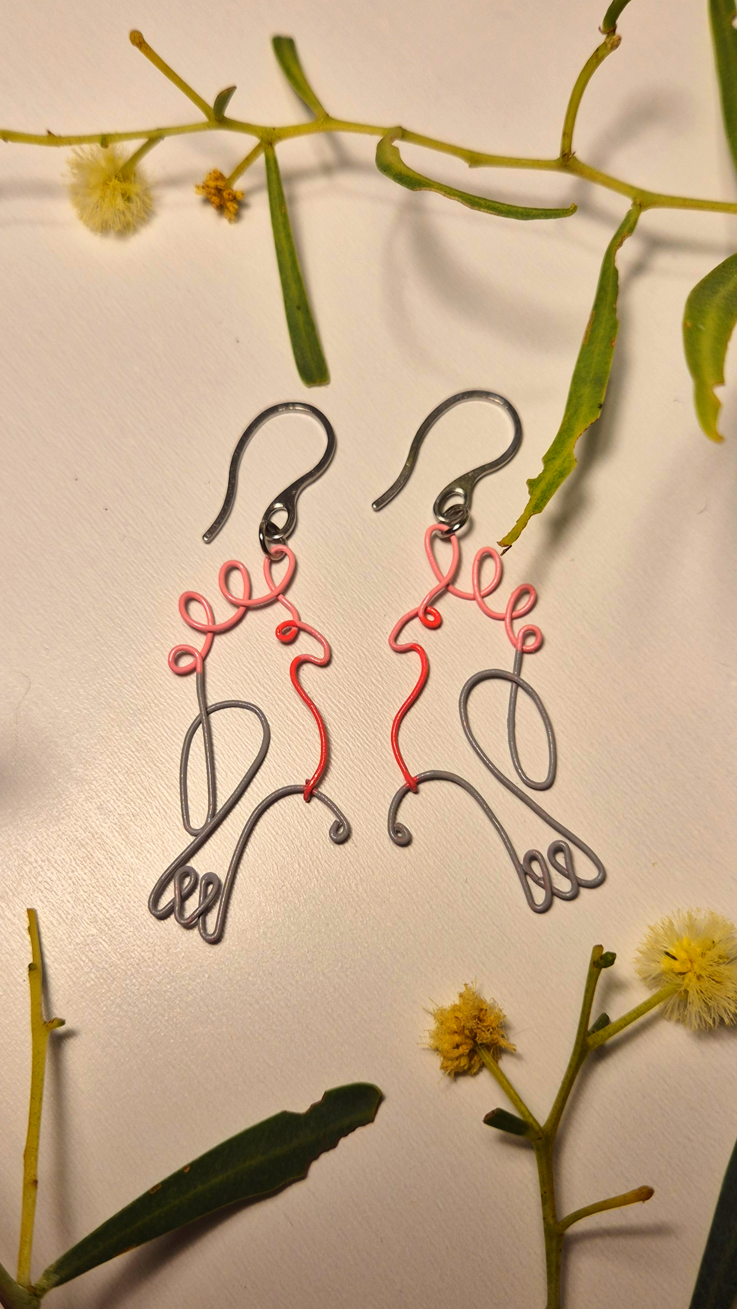 Wire Galah earrings