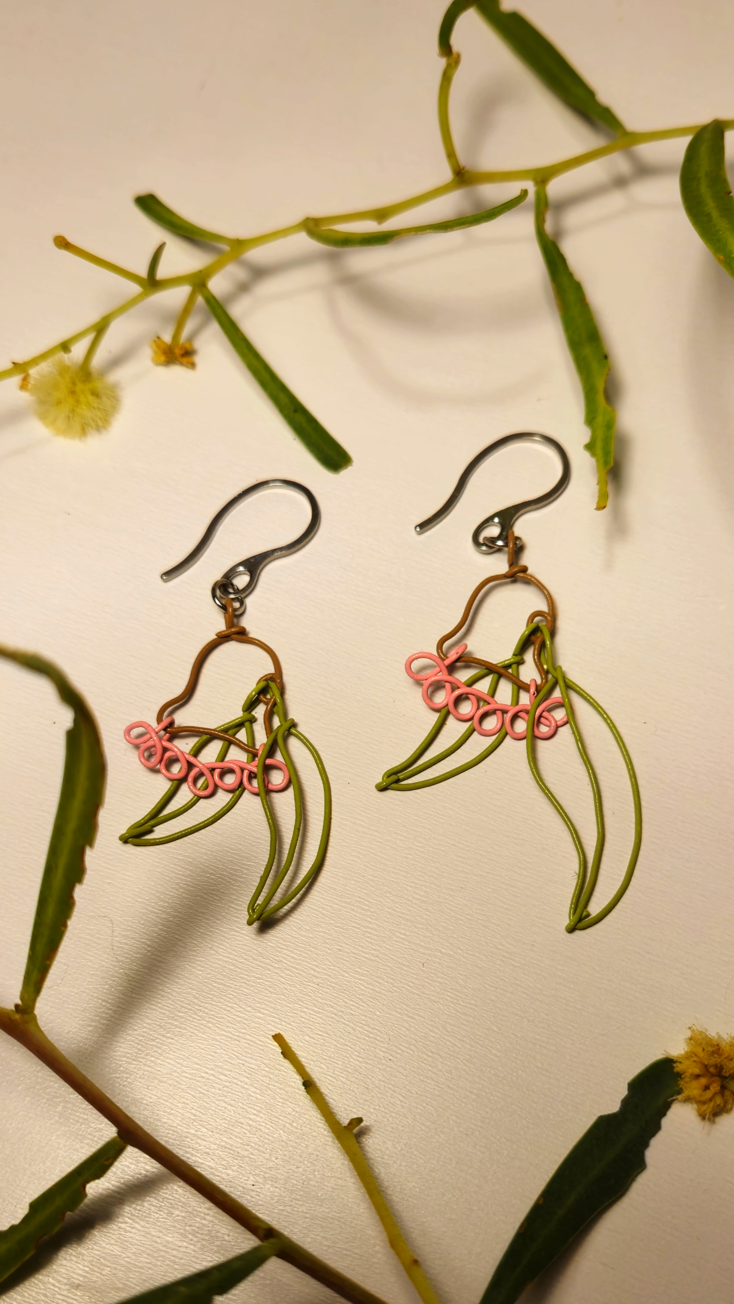 Wire Gum Tree Flower Earrings