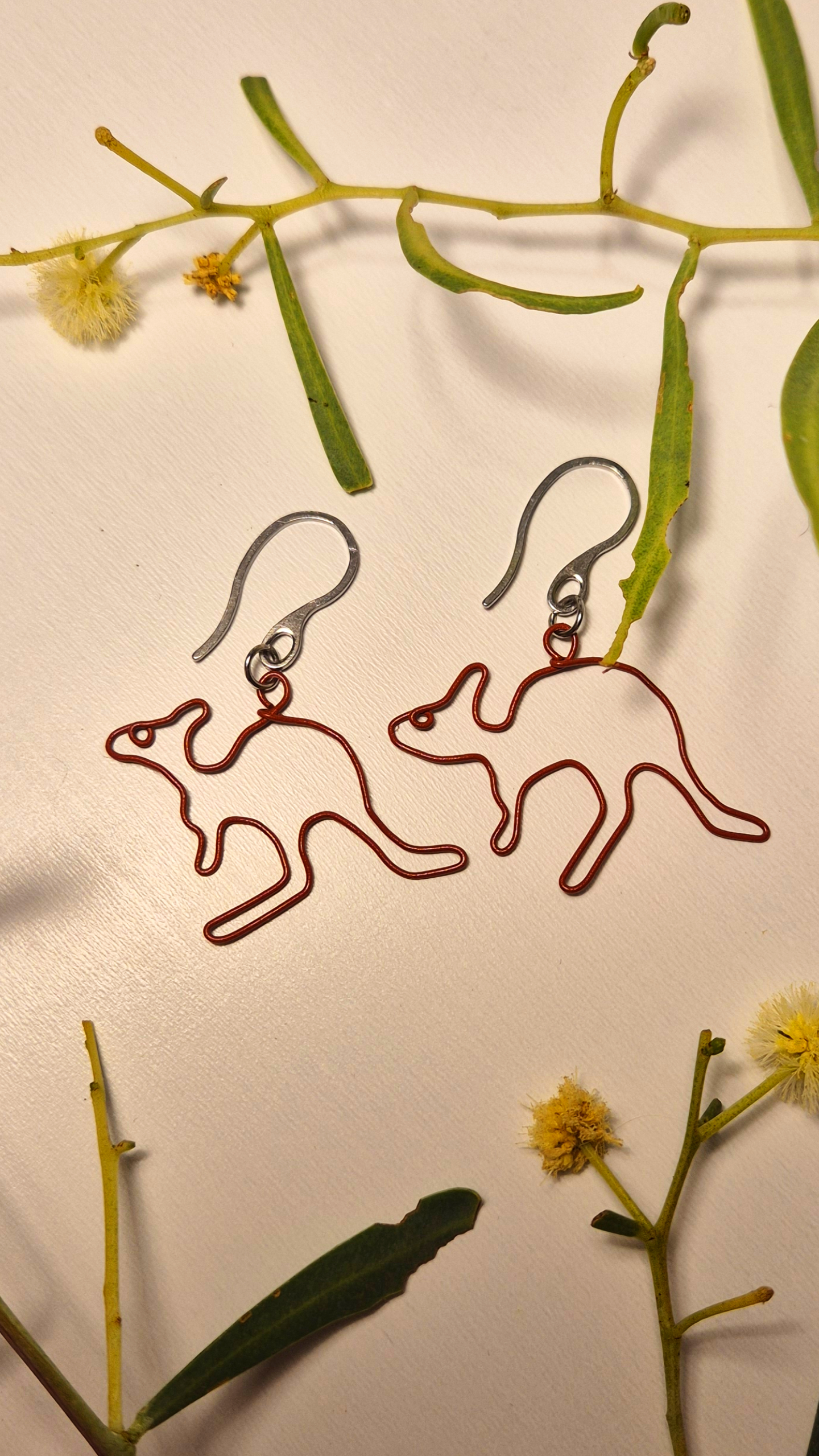 Wire Kangaroo earrings