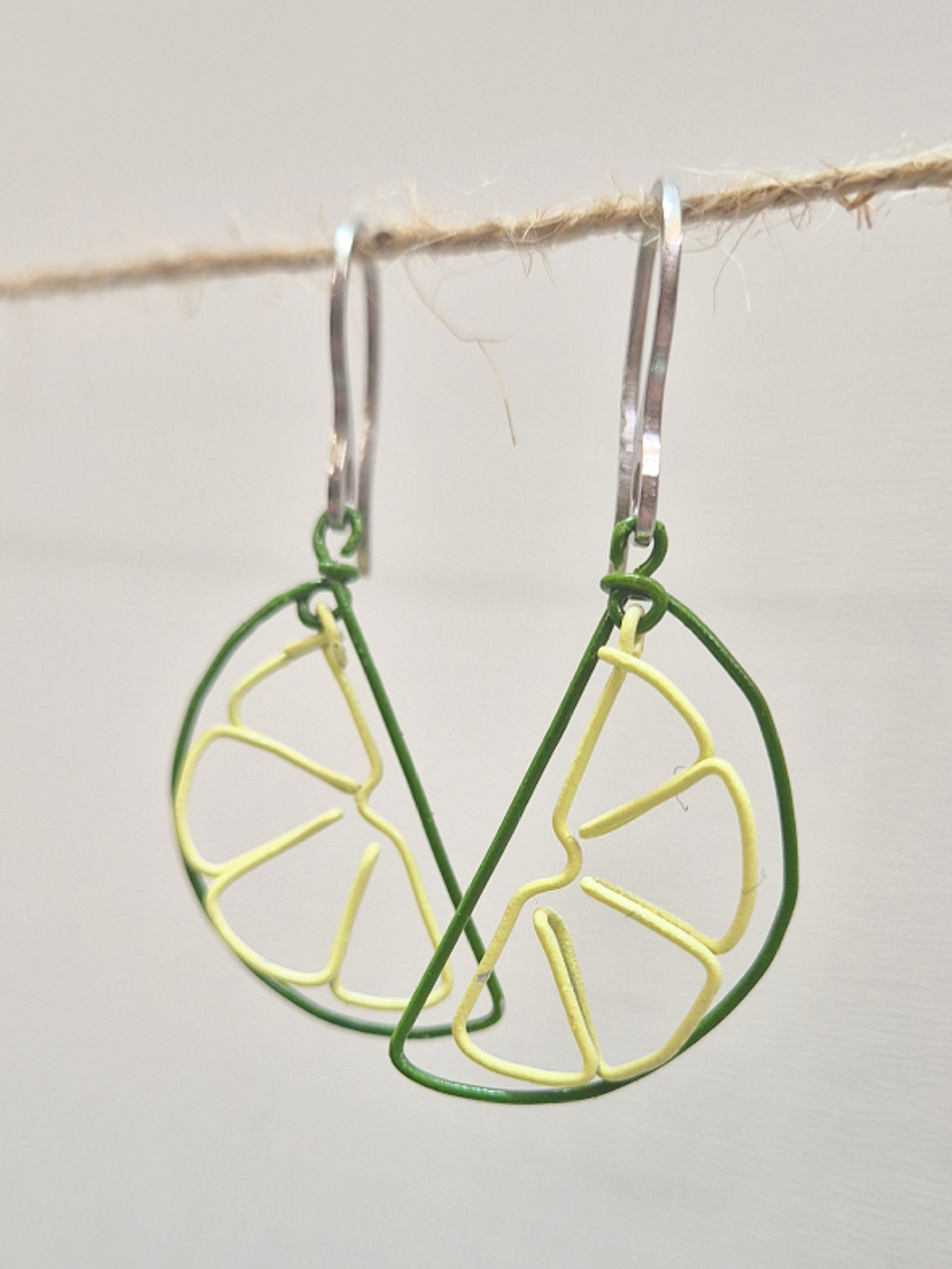 Wire Lime Earrings