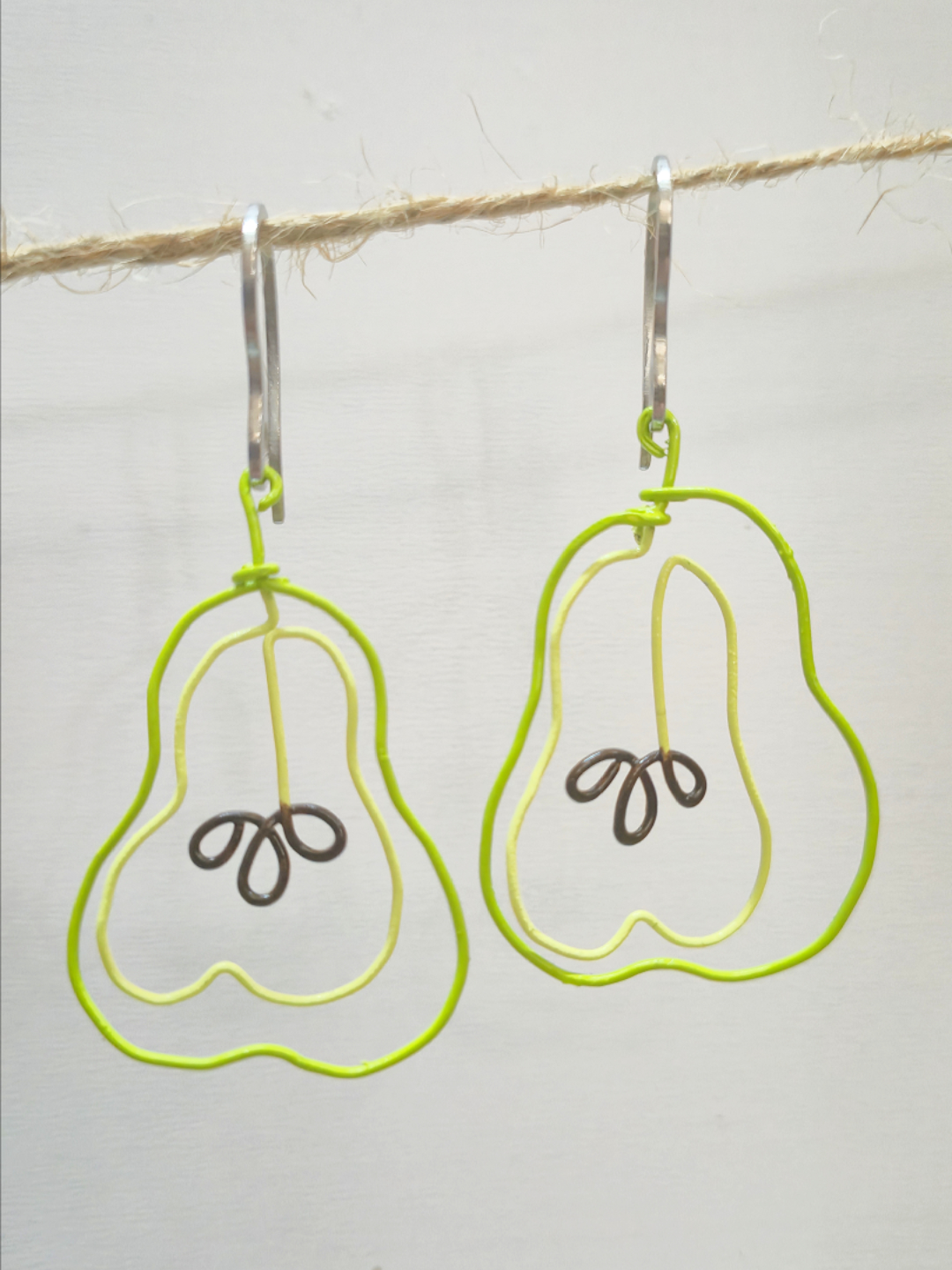 Wire Pear Earrings